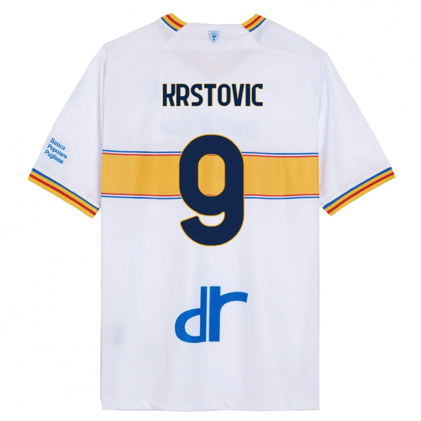 Danxen Dámské Nikola Krstović #9 Bílá Žlutá Daleko Hráčské Dresy 2025/26 Dres