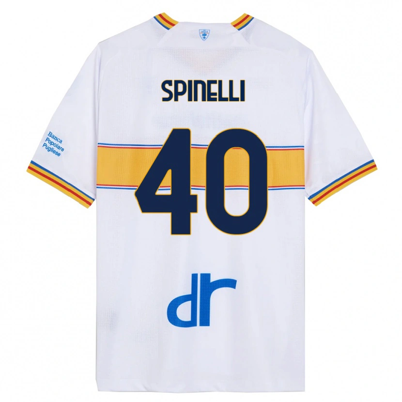 Danxen Dámské Nicolò Spinelli #40 Bílá Žlutá Daleko Hráčské Dresy 2025/26 Dres