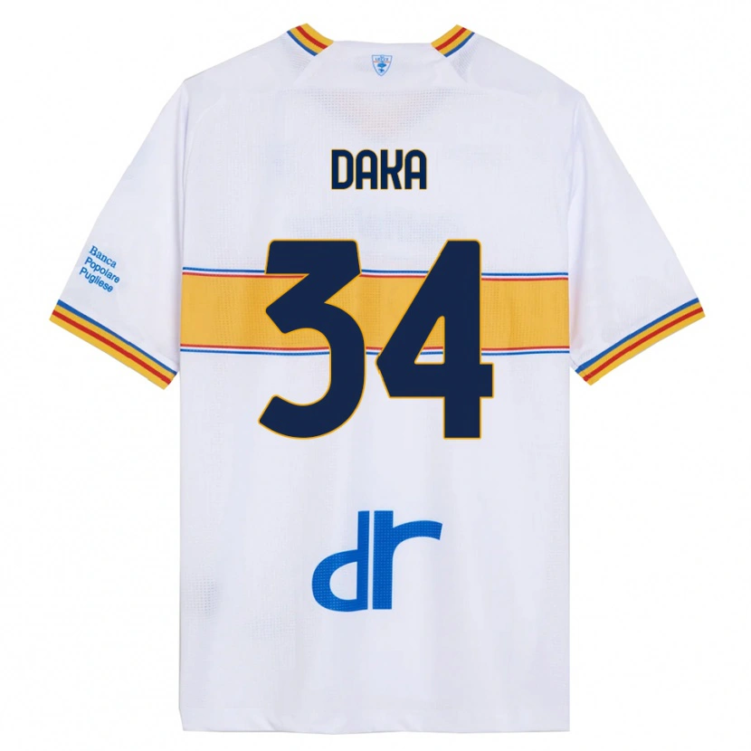 Danxen Dámské Dario Daka #34 Bílá Žlutá Daleko Hráčské Dresy 2025/26 Dres