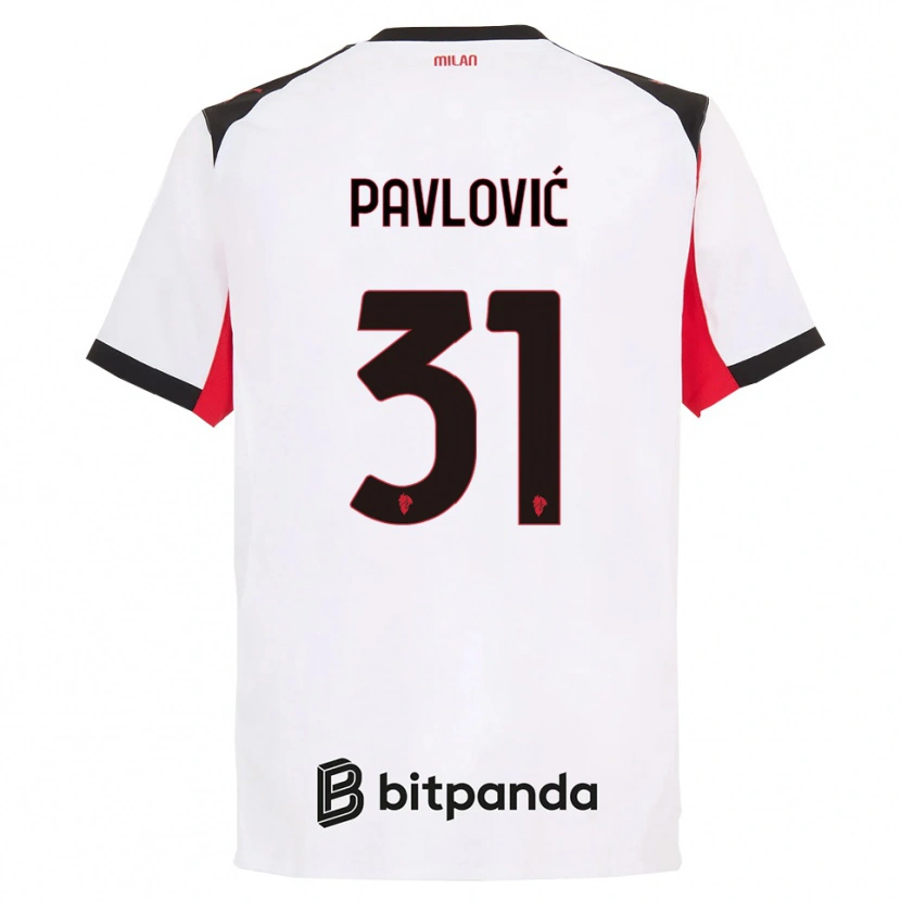 Danxen Dámské Strahinja Pavlović #31 Bílá Černá Daleko Hráčské Dresy 2025/26 Dres