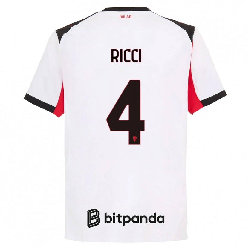 Danxen Dámské Samuele Ricci #4 Bílá Černá Daleko Hráčské Dresy 2025/26 Dres