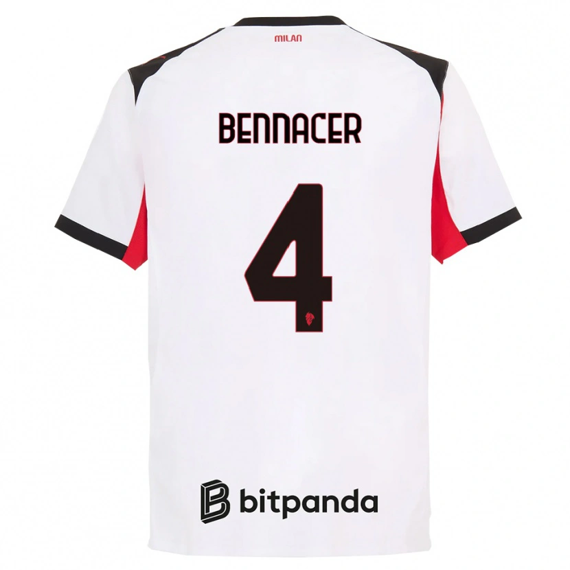 Danxen Dámské Ismaël Bennacer #4 Bílá Černá Daleko Hráčské Dresy 2025/26 Dres