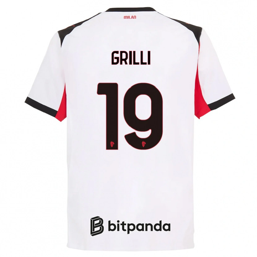 Danxen Dámské Lorenzo Grilli #19 Bílá Černá Daleko Hráčské Dresy 2025/26 Dres
