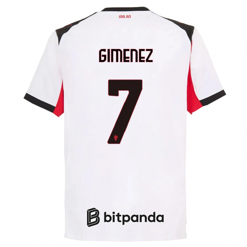 Danxen Dámské Santiago Gimenez #7 Bílá Černá Daleko Hráčské Dresy 2025/26 Dres