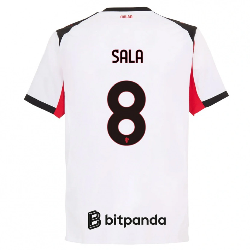 Danxen Dámské Emanuele Sala #8 Bílá Černá Daleko Hráčské Dresy 2025/26 Dres