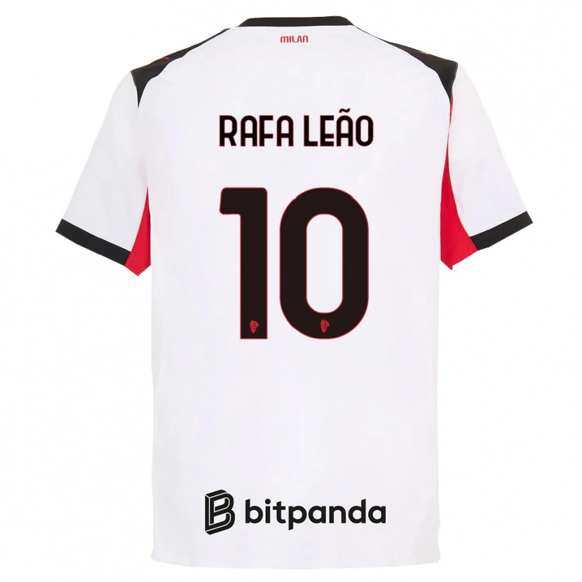 Danxen Dámské Rafael Leão #10 Bílá Černá Daleko Hráčské Dresy 2025/26 Dres