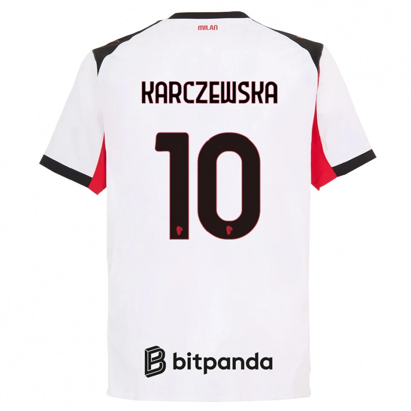 Danxen Dámské Nikola Karczewska #10 Bílá Černá Daleko Hráčské Dresy 2025/26 Dres