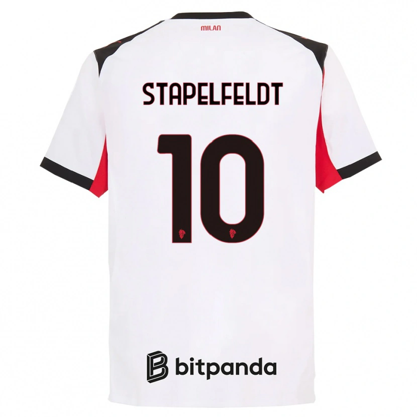 Danxen Dámské Nina Stapelfeldt #10 Bílá Černá Daleko Hráčské Dresy 2025/26 Dres