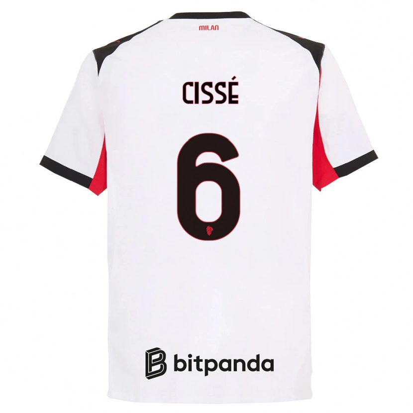 Danxen Dámské Maiga-Hamadoun Cissé #6 Bílá Černá Daleko Hráčské Dresy 2025/26 Dres