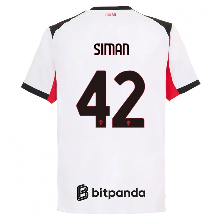 Danxen Dámské Alexandru Șiman #42 Bílá Černá Daleko Hráčské Dresy 2025/26 Dres