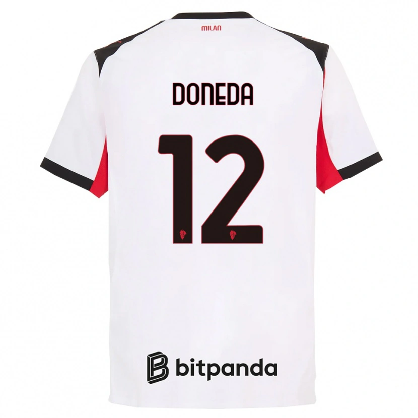 Danxen Dámské Paolo Doneda #12 Bílá Černá Daleko Hráčské Dresy 2025/26 Dres