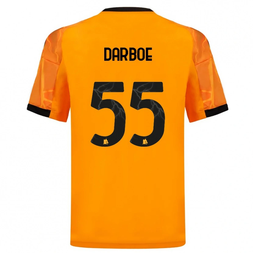Danxen Dámské Ebrima Darboe #55 Oranžová Černá Daleko Hráčské Dresy 2025/26 Dres
