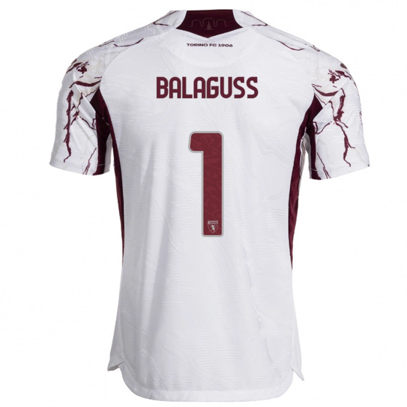 Danxen Dámské Nils Balaguss #1 Bílá Burgundská Daleko Hráčské Dresy 2025/26 Dres