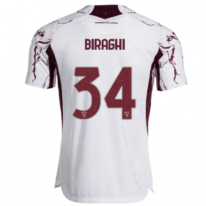 Danxen Dámské Cristiano Biraghi #34 Bílá Burgundská Daleko Hráčské Dresy 2025/26 Dres
