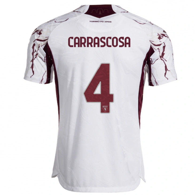 Danxen Dámské Manuel Carrascosa #4 Bílá Burgundská Daleko Hráčské Dresy 2025/26 Dres