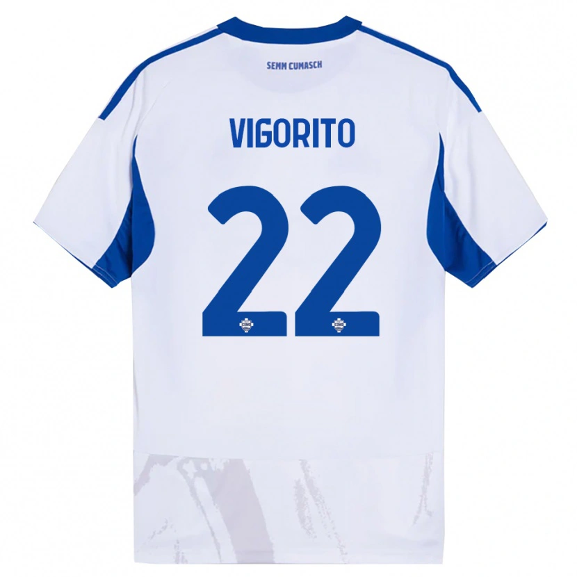 Danxen Dámské Mauro Vigorito #22 Bílá Modrá Daleko Hráčské Dresy 2025/26 Dres