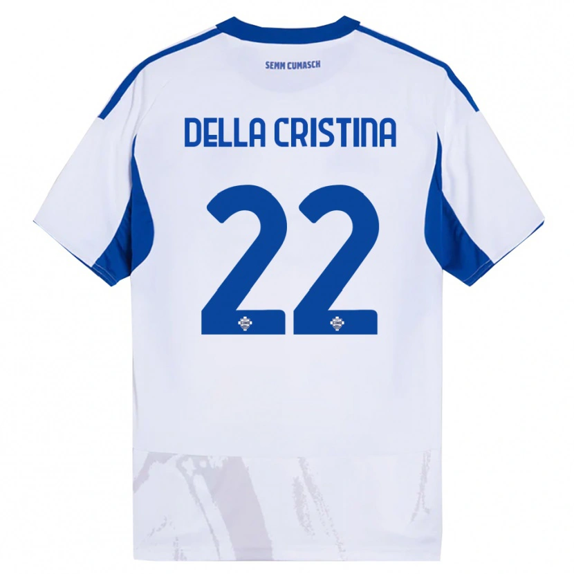 Danxen Dámské Stefano Della Cristina #22 Bílá Modrá Daleko Hráčské Dresy 2025/26 Dres