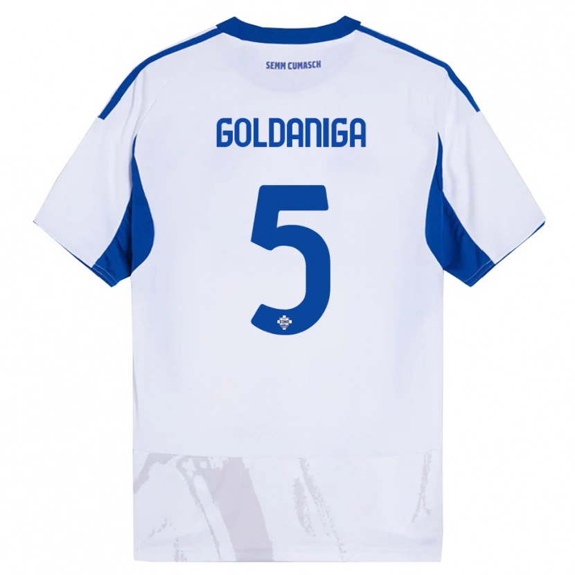 Danxen Dámské Edoardo Goldaniga #5 Bílá Modrá Daleko Hráčské Dresy 2025/26 Dres