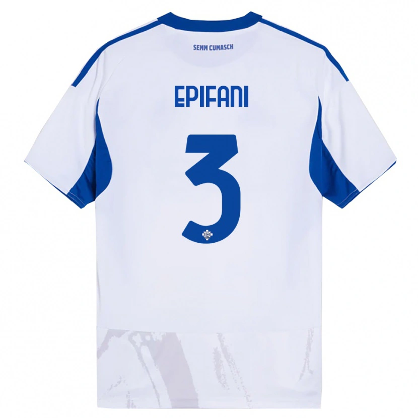 Danxen Dámské Lorenzo Epifani #3 Bílá Modrá Daleko Hráčské Dresy 2025/26 Dres