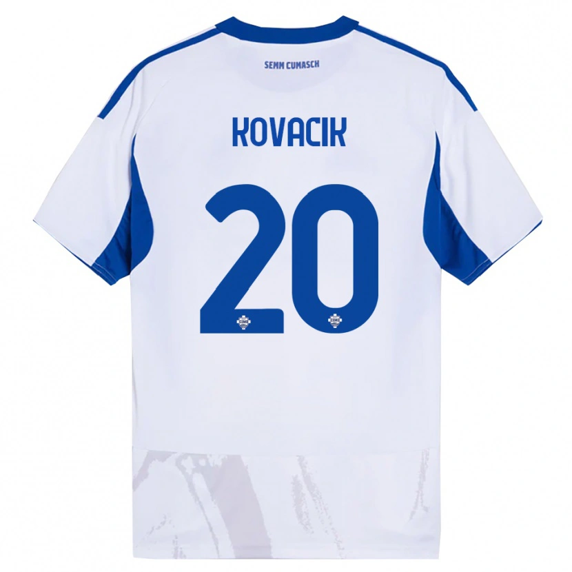 Danxen Dámské Peter Kovacik #20 Bílá Modrá Daleko Hráčské Dresy 2025/26 Dres