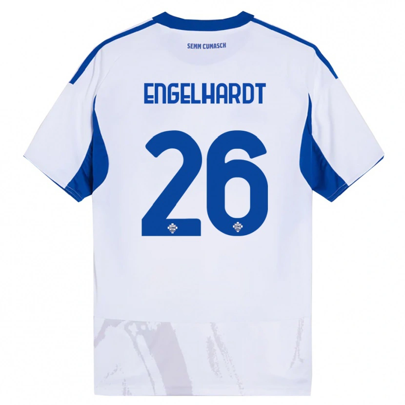 Danxen Dámské Yannik Engelhardt #26 Bílá Modrá Daleko Hráčské Dresy 2025/26 Dres