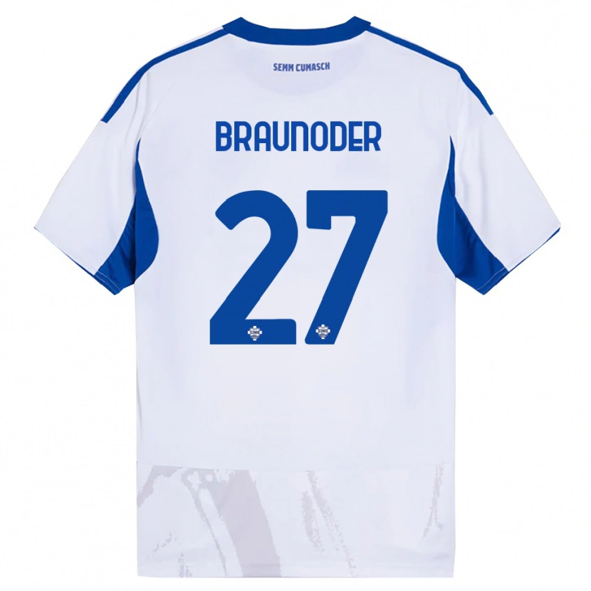 Danxen Dámské Matthias Braunöder #27 Bílá Modrá Daleko Hráčské Dresy 2025/26 Dres