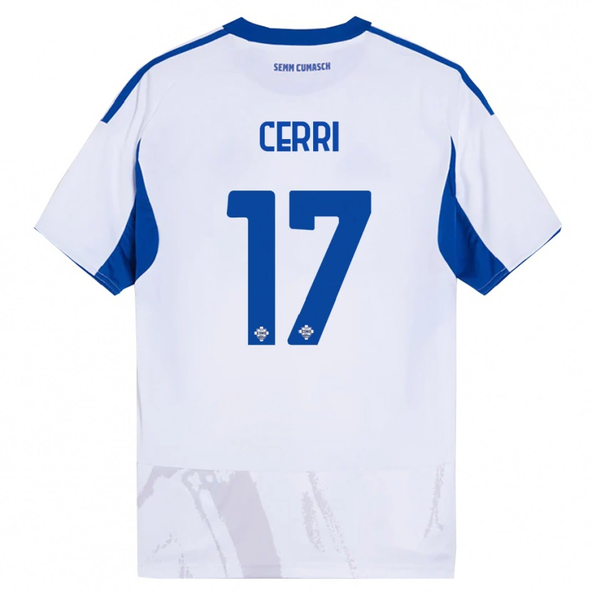 Danxen Dámské Alberto Cerri #17 Bílá Modrá Daleko Hráčské Dresy 2025/26 Dres