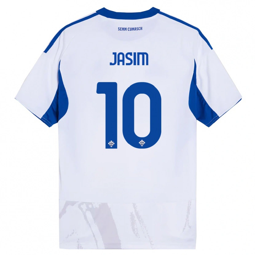Danxen Dámské Ali Jasim #10 Bílá Modrá Daleko Hráčské Dresy 2025/26 Dres