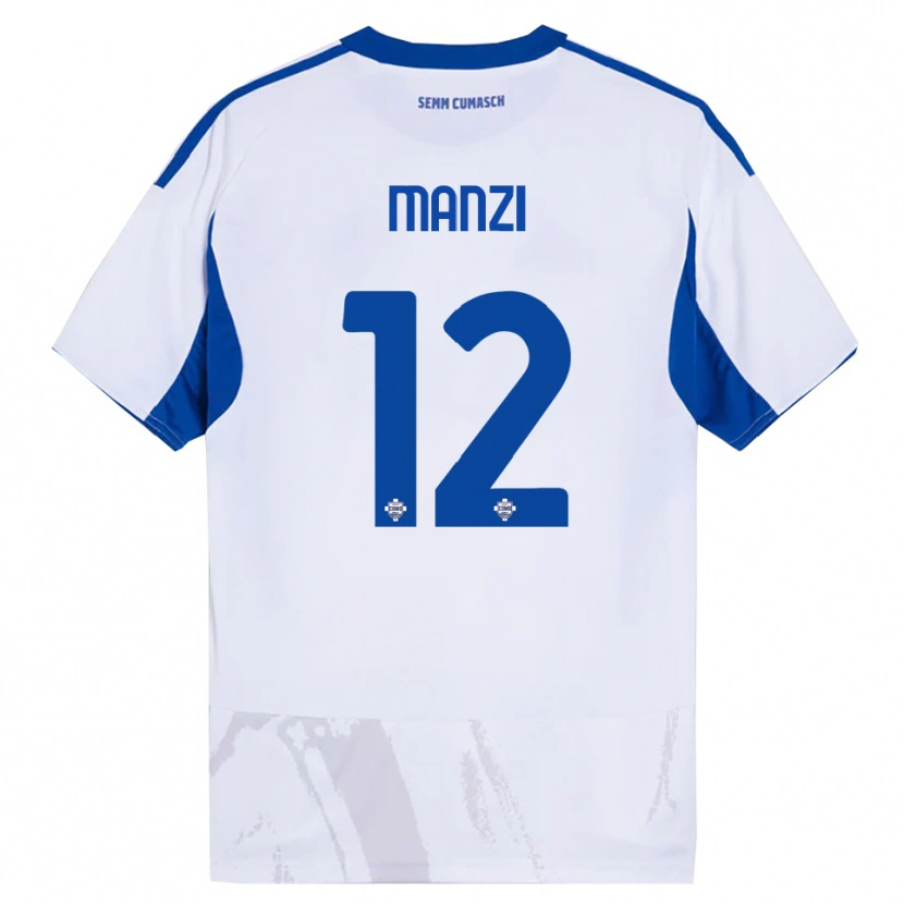 Danxen Dámské Federico Manzi #12 Bílá Modrá Daleko Hráčské Dresy 2025/26 Dres