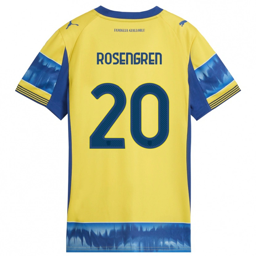 Danxen Dámské Lukas Rosengren #20 Žlutá Modrá Daleko Hráčské Dresy 2025/26 Dres