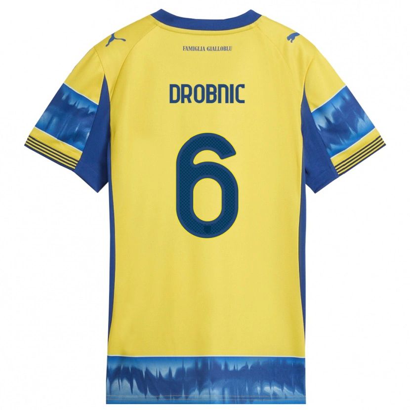 Danxen Dámské Dominik Drobnic #6 Žlutá Modrá Daleko Hráčské Dresy 2025/26 Dres