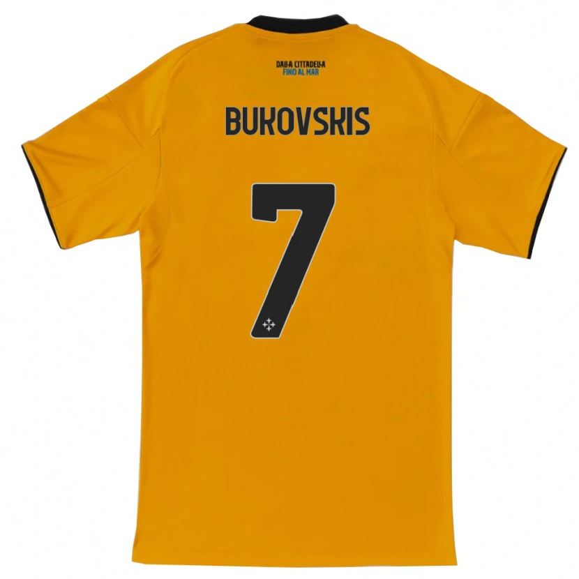 Danxen Dámské Aleksejs Bukovskis #7 Oranžová Modrá Daleko Hráčské Dresy 2025/26 Dres
