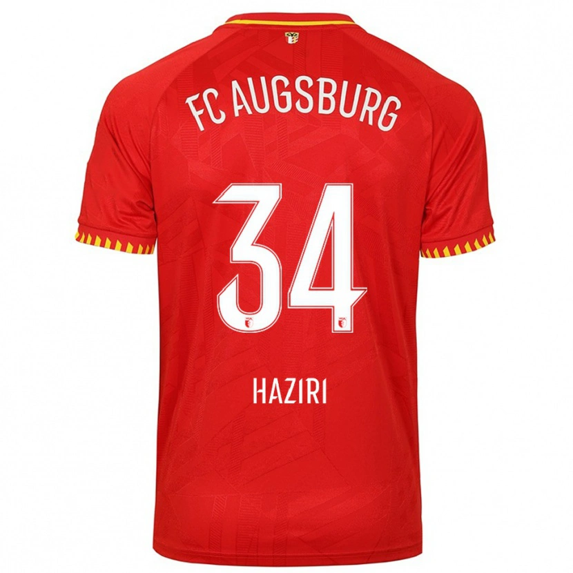 Danxen Dámské Edi Haziri #34 Červená Žlutá Daleko Hráčské Dresy 2025/26 Dres