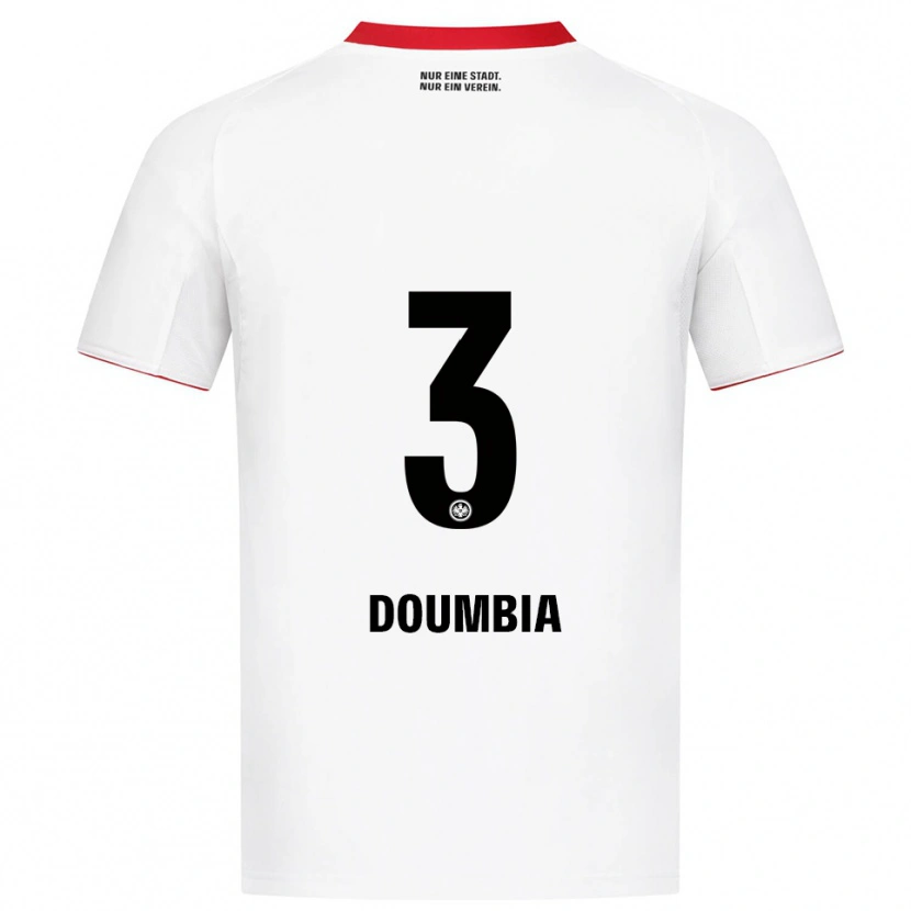 Danxen Dámské Fousseny Doumbia #3 Bílá Červená Daleko Hráčské Dresy 2025/26 Dres