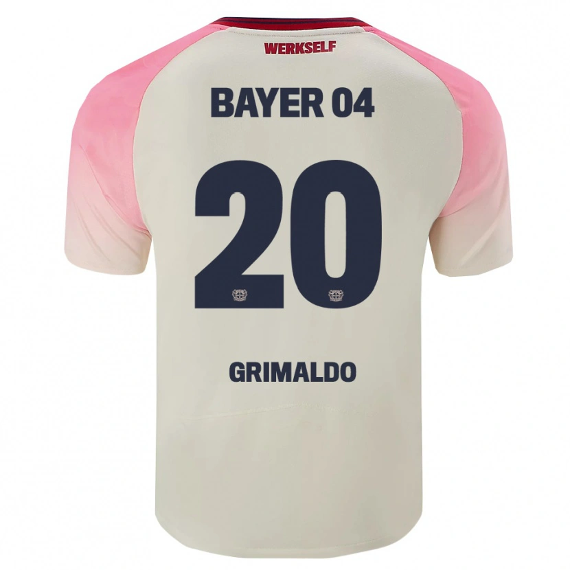 Danxen Dámské Alejandro Grimaldo #20 Růžová Špinavě Bílá Daleko Hráčské Dresy 2025/26 Dres