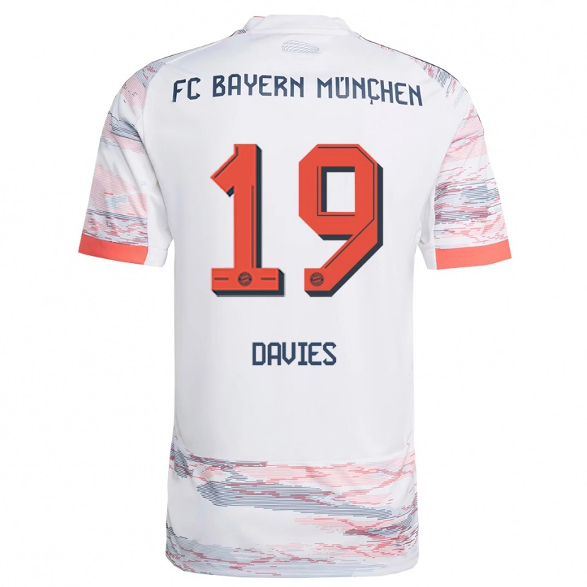 Danxen Dámské Alphonso Davies #19 Bílá Šedá Daleko Hráčské Dresy 2025/26 Dres