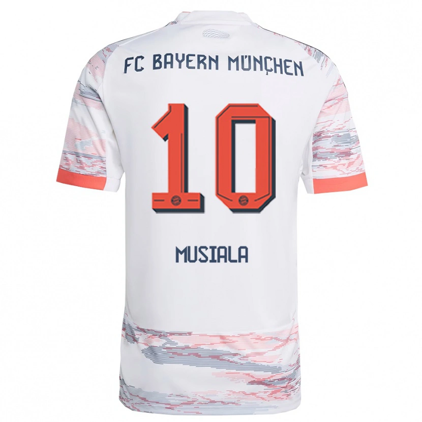 Danxen Dámské Jamal Musiala #10 Bílá Šedá Daleko Hráčské Dresy 2025/26 Dres