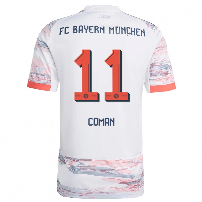 Danxen Dámské Kingsley Coman #11 Bílá Šedá Daleko Hráčské Dresy 2025/26 Dres