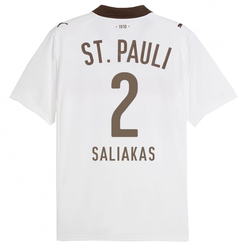 Danxen Dámské Manolis Saliakas #2 Bílá Červená Daleko Hráčské Dresy 2025/26 Dres