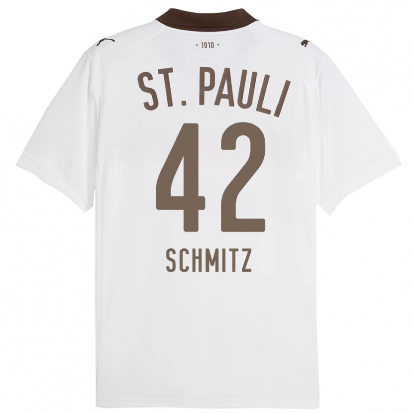 Danxen Dámské Marwin Schmitz #42 Bílá Červená Daleko Hráčské Dresy 2025/26 Dres