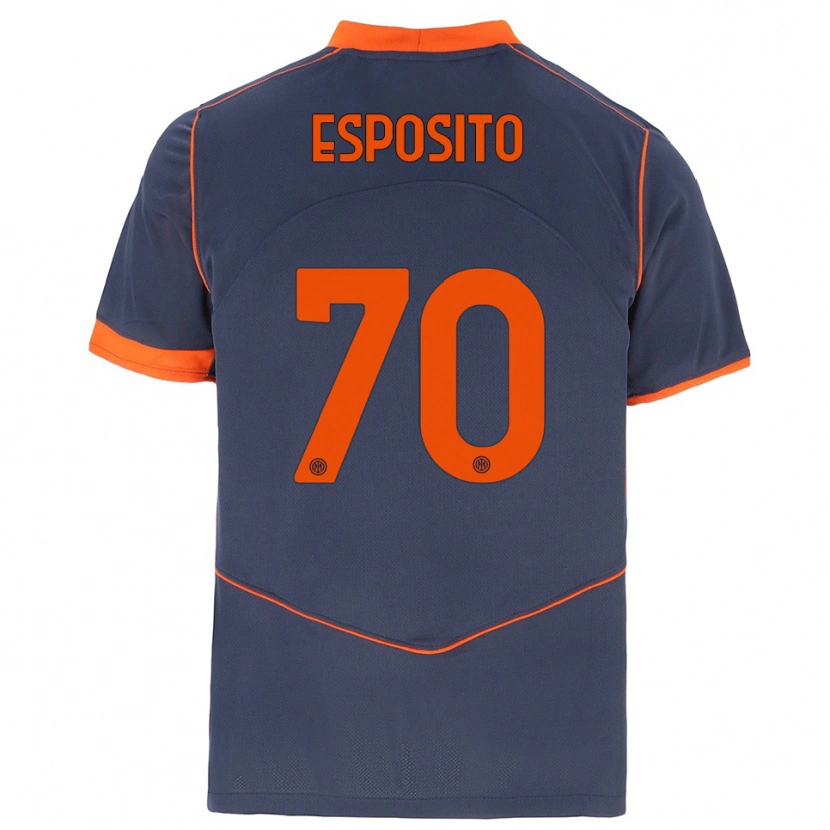 Danxen Dámské Sebastiano Esposito #70 Šedá Oranžová Třetí Hráčské Dresy 2025/26 Dres