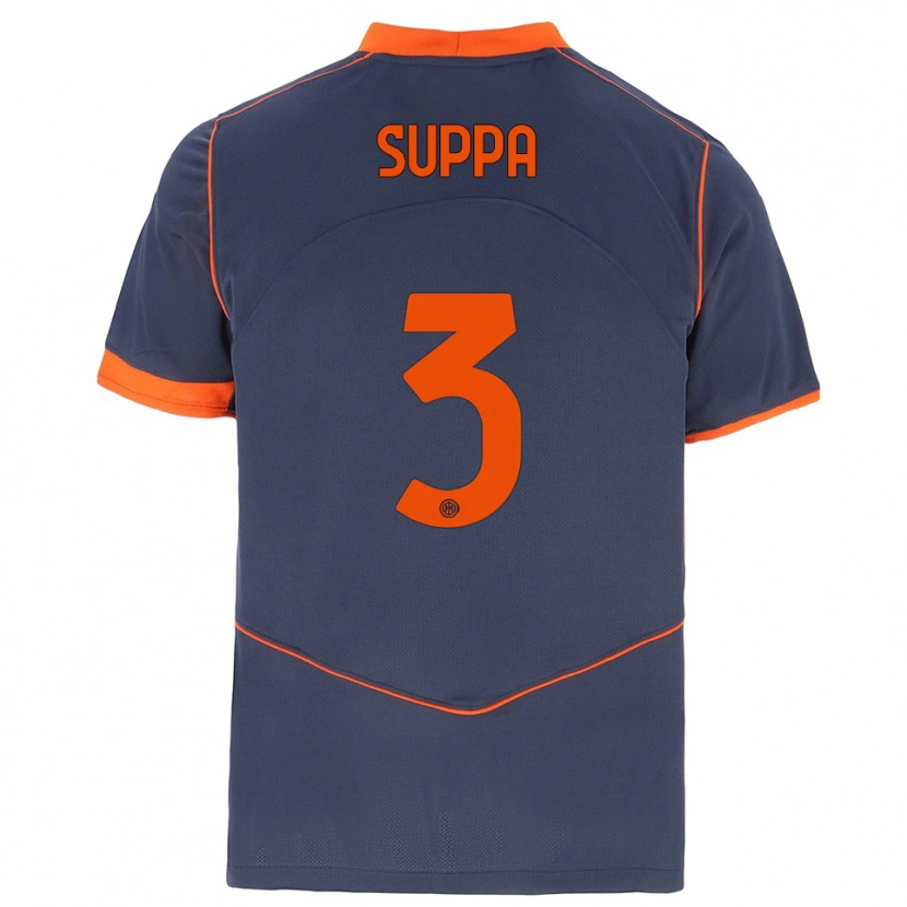 Danxen Dámské Simone Suppa #3 Šedá Oranžová Třetí Hráčské Dresy 2025/26 Dres
