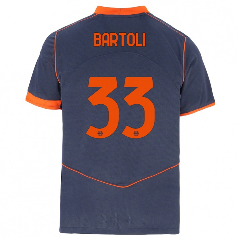 Danxen Dámské Elisa Bartoli #33 Šedá Oranžová Třetí Hráčské Dresy 2025/26 Dres
