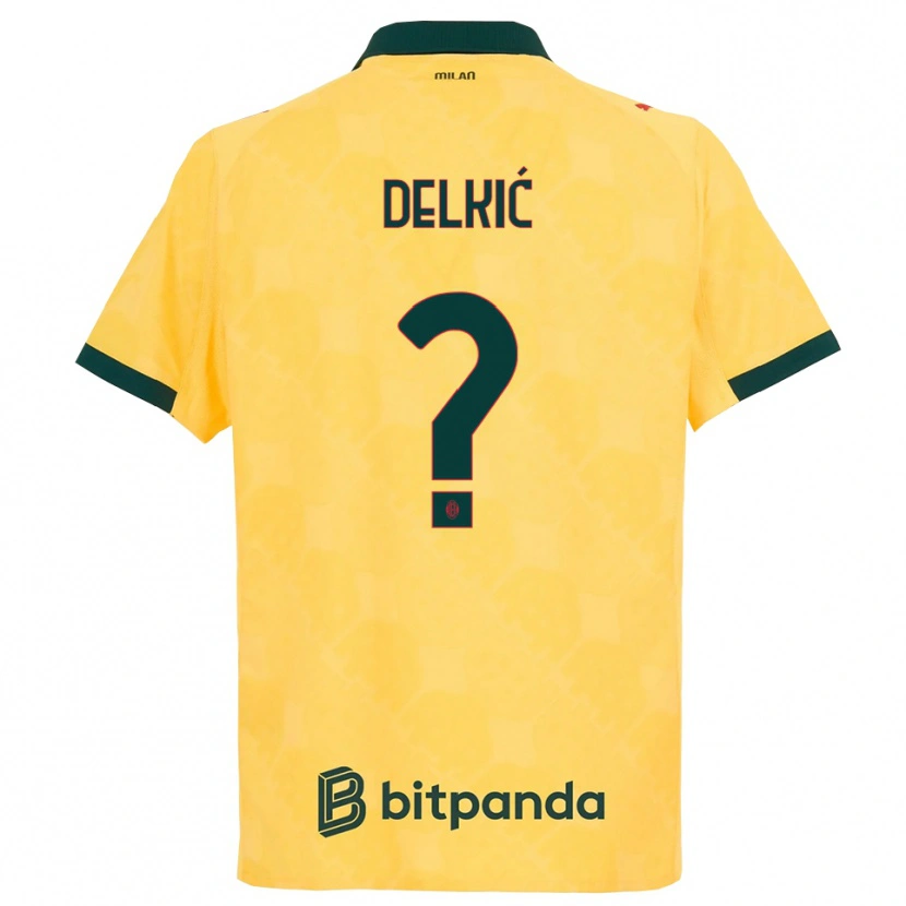 Danxen Dámské Dino Delkić #0 Žlutá Černá Třetí Hráčské Dresy 2025/26 Dres