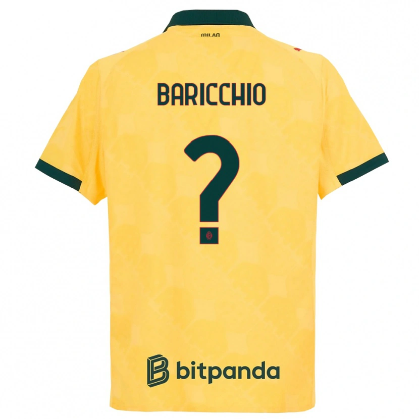 Danxen Dámské Luca Baricchio #0 Žlutá Černá Třetí Hráčské Dresy 2025/26 Dres