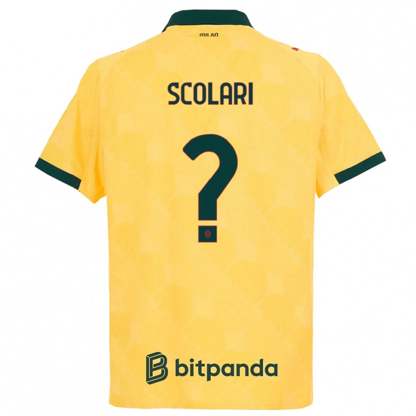 Danxen Dámské Davide Scolari #0 Žlutá Černá Třetí Hráčské Dresy 2025/26 Dres