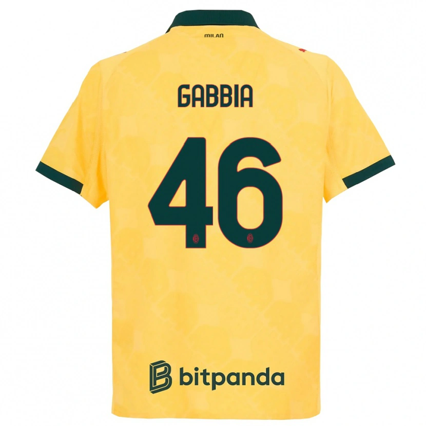 Danxen Dámské Matteo Gabbia #46 Žlutá Černá Třetí Hráčské Dresy 2025/26 Dres