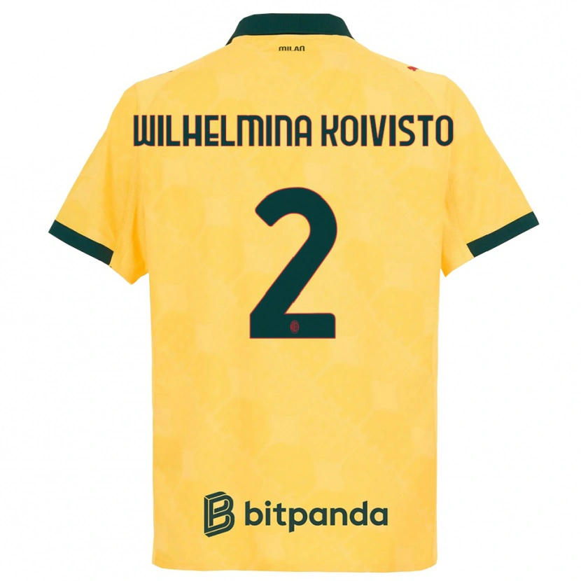 Danxen Dámské Emma Wilhelmina Koivisto #2 Žlutá Černá Třetí Hráčské Dresy 2025/26 Dres