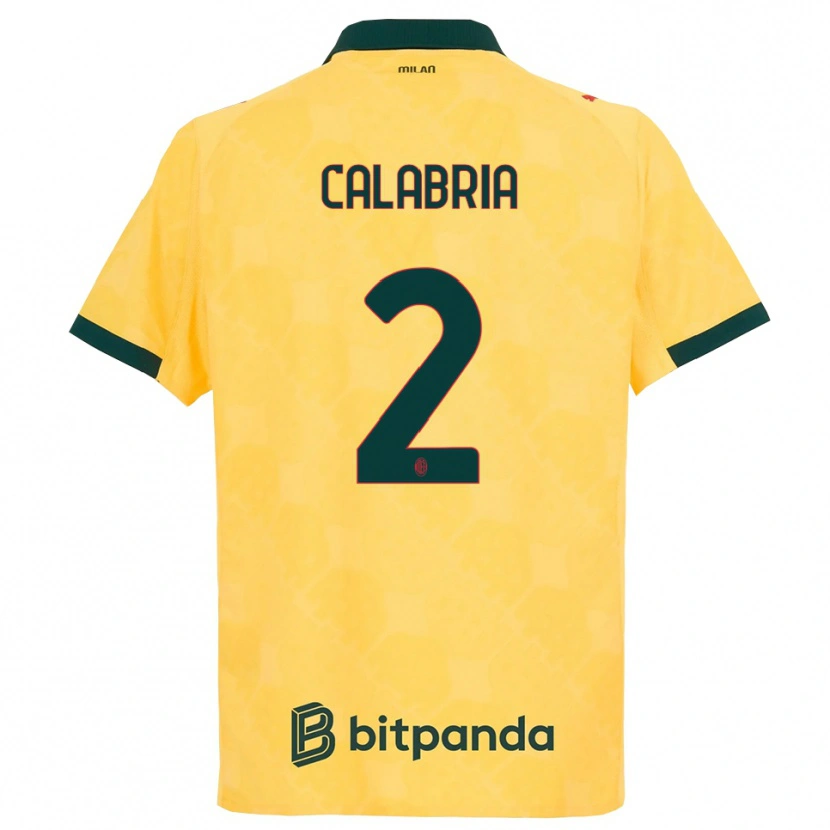 Danxen Dámské Davide Calabria #2 Žlutá Černá Třetí Hráčské Dresy 2025/26 Dres
