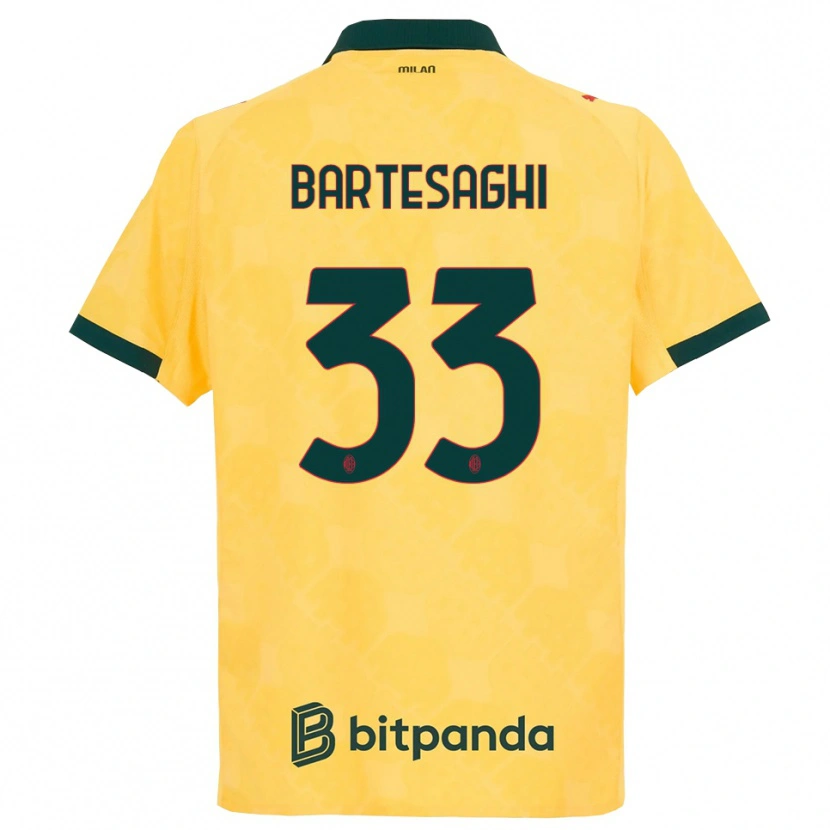 Danxen Dámské Davide Bartesaghi #33 Žlutá Černá Třetí Hráčské Dresy 2025/26 Dres